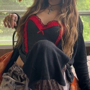 corset Vintage? 😍 Red and Black Polka Dot